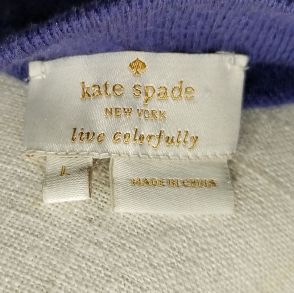 Kate Spade Live Colorfully Purple Cardigan Bow L - Picture 6 of 7